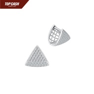 Top Cash Jewellery 10K Lab Grown Triangle Diamond Loop Earrings