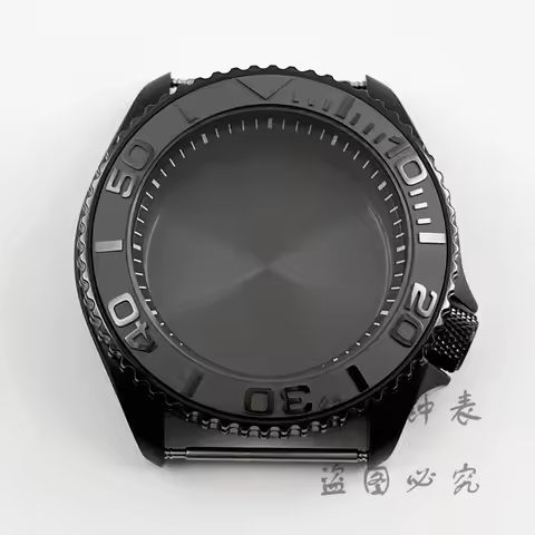 42mm PVD Black Ring Watch Case With Sloping Bezel For NH34 NH35 NH36 NH38 NH70 NH72 Movement 28.5mm 