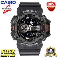 Original G-Shock GA400 Men Sport Watch Japan Quartz Movement Dual Time Display 200M Water Resistant Shockproof and Waterproof World Time LED Auto Light Sports Wrist Watches with 4 Years Warranty GA-400-1B (Free Shipping Ready Stock)