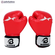JULIEFASHION PU Men Women Boxing Gloves for Karate Muay Thai Guantes De Boxeo Free Fight Sanda Training Adults Kids Equipment E3L4