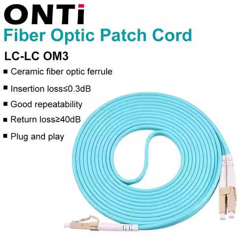 ONTi 10G OM3 LC-LC UPC Multimode Duplex 2.0MM Fiber Optic Patch Cord LC-LC fiber optic patch cable F