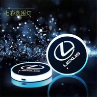 2pcs Car Styling Logo Light LED Cup Drink Holder Anti Slip For LEXUS is200 is300 ls400 RX300 RX330 R