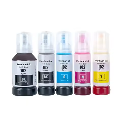 102 Premium Refill Ink Compatible for Epson EcoTank ET-2700/ET-2750/ET-2751/ET-2756/ET-2850/ET-2851/