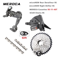 MEROCA MTB 1X9 Speed Groupset MicroNEW 9 Speed Shifter Shift lever Rear Derailleur RD 36T 40T 42T Ca