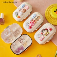 Nobleflying Mini Portable Medicine Box Travel Cartoon Cute Pill Box For Seven Days Multi Grid Split Package Pills Tablets Sealed Storage Box SG