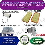 L/R (OEM) OIL FILTER, AIR FILTER, CABIN FILTER, ENGINE OIL FOR LAND ROVER RANGE ROVER SPORT [L494] 3
