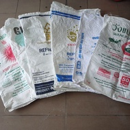 1 PC Recycle Used 50KG Thick PPE Sugar Bag Beg Guni Gula Tebal Terpakai
