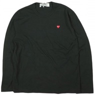PLAY COMME des GARCONS （Play Comme des Garçons）日本製造長袖T卹 - 紅色愛心貼布刺繡長袖T卹 YZ-T056 M 黑色長袖Filip Pagowski上