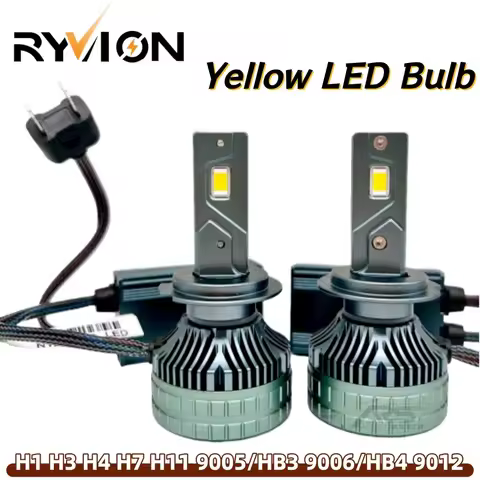 Headlight canbus LED car light 3500k Yellow bulb H1H7H4H11 9005 9006 9012 AUTOMOBILE light with fan 