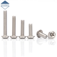 M2 M2.5 M3 M4 M5 304 Stainless Steel Phillips Round Head Screw Button Head Screws with Collar Cross Recessed Machine Screw Phillips Head Metric Bolts Length 3mm-40mm Millimeters
