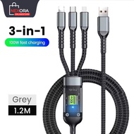 100W 3-in-1 Fast Charging Cable |  1.2M
