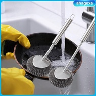 [Ahagexa] Kitchen Cleaning Brush Dishwashing Brush Dish Scrubber with Handle Multifunctional for Pots, Pans, Counter Cast Iron Brush