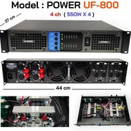 NEW เพาเวอร์เครื่องขยายเสียง POWER AMPLIFIER 4CH เครื่องขยายเสียง 2200W (4X550W)รุ่นUF-800