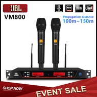 JBL KMC9 ไมโครโฟนโลหะมือถือไร้สายหนึ่งต่อสองไมโครโฟนมืออาชีพ UHF ความถี่ที่ปรับได้ในบ้าน KTV กิจกรรม