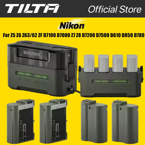 TILTA EN-EL15C Battery 2400mAh Portable Charging Station (4 Channel) for Nikon ZR Z8 Z7 Z6 Z63/62 Z5