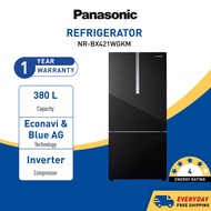 PANASONIC 2 Door Bottom Freezer Refrigerator Glass Door (422L) NR-BX421WGKM Inverter Peti Sejuk 冰箱