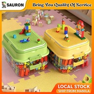Blocks Storage Box 3/4 Layers Stackable Toy Organizer with Base Plate for Kids Building Blocks
