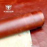 10 Pia (0.9m2) da bò pullup wax cao cấp màu nâu bò thương hiệu Da Thuộc Sài Gòn - Mua da bò nguyên m