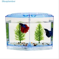 SEPTEMBER Betta Fish Tank, Transparent Plastic Double-grid Betta Isolation Box, Betta Isolation Box 