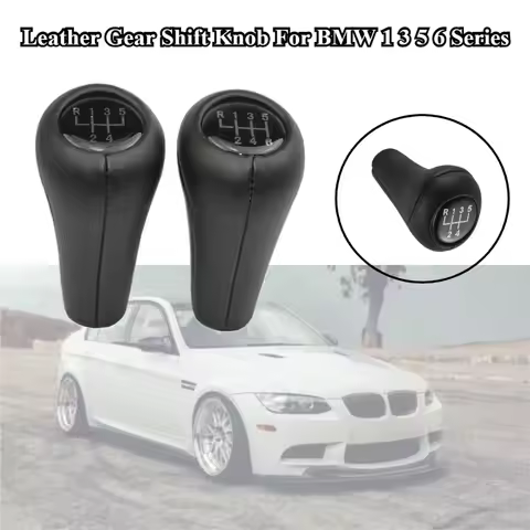 Leather Gear Shift Knob For BMW 1 3 5 6 Series M3 M4 M5 X5 X6 E30 E32 E34 E36 E38 E39 E46 E53 E60 E6