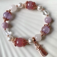 Garden of Peonies Bracelet (Lavender Rose Quartz, Kunzite, Lavender Amethyst, Rose Quartz, Clear Qua