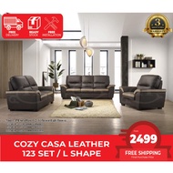 SMASIS LUCCI Casa Leather 1+2+3 Seater Sofa Set