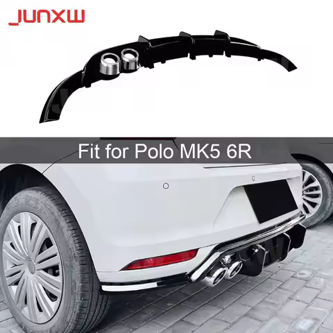 ABS Rear Bumper Lip Chin Spoiler for Volkswagen Polo MK5 6R 2009-2014 Rear Bumper Diffuser Guard OO-