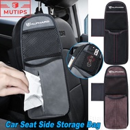 Toyota Alphard Car Seat Side Storage Bag Suede Tissue Box Holder Hanging Bag Phone Cup Organizer For