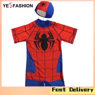 Yesfashion Store IN stock2pcs Superhero Boys Swimsuit Cartoon Spiderman Batman Iron Man One-piece Ki