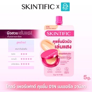 SKINTIFIC Cover Glow Perfect Cushion 01N Vanilla 5g Skincare 10 Hours Bright Moist Smooth And Flawle