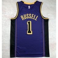 2024 new NBA men’s Los Angeles Lakers #1 D'Angelo Russell hot  heat press pressing basketball jersey