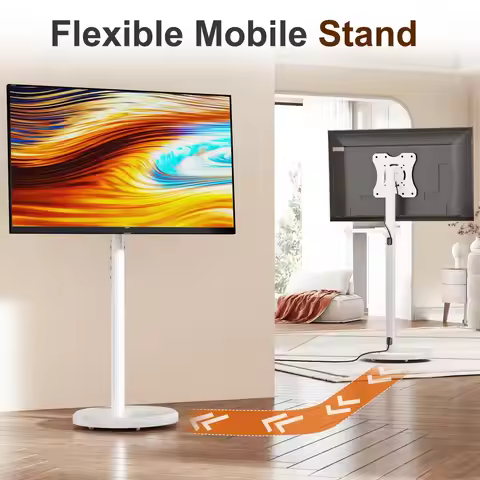 Rolling TV Cart for 10-42 Inch TV Stand Mobile Computer Stand Vertical Monitor Stand Screen Hanger F