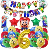 New Mario Theme Happy Birthday Party Style Banner Suit Boys or Girls Toys Children Children Birthday Party Supplies Decoration Balloons