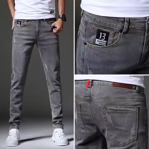 Brand Men Jeans Slim Fit Skinny Denim Jeans Designer Elastic Straight Jeans Stretch Trousers Jeans f