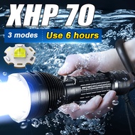 Brightest XHP70 Diving Flashlight  Strong IP8 Waterproof Light Underwater  Lantern