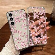Floral Pattern Phone Case, Transparent Minimalist Shockproof Phone Protective Cover, Compatible With