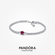 Pandora Red Sparkling Round Pavé Tennis Bracelet