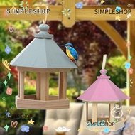 SIMPLESHOP Wooden Hanging Gazebo Outdoor Desktop Decoration Bird Nest Wooden House
