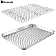 Heat Resistant Baking Tray Stainless Steel Baking Pan Heavy Duty Stainless Steel Baking Tray with Me