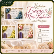 GUBAHAN FRAME MAS KAHWIN / FRAME KAYU MAS KAHWIN / FRAME DUIT HANTARAN / FLOWER FRAME WITH ACRYLIC M