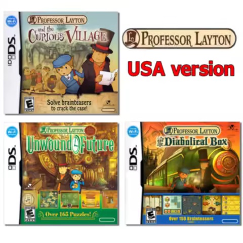 DS Game Card Professor Layton Series Curious Village Diabolical Box Unwound Future Video Games Cartr