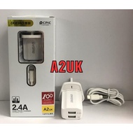 Dudao A2UK 2.4A 2Usb Port Travel Charger ( TYPE C )