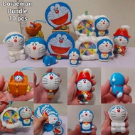 -` ́- Doraemon Bundle Hard Toys Set - 10 pcs Hobbies and Collections