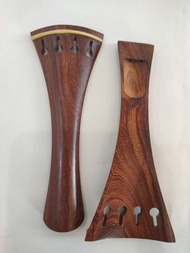 Mahogany Wood/ Ebony wood 4/4 Violin Tailpiece with tailrope