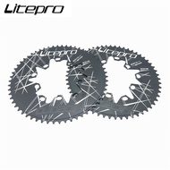 Litepro BMX Bicycle Oval Double BCD 110/130MM Chainring Folding Bike 54/56/58T Crankset Doval Driveline Chainwheel Crank