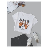 Heads Up Croptop Design slim fit raglan