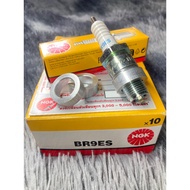Cool Spark Plug For Dio Zx No. 9/NGK BR9ES Genuine ️ 2 Rhythm Long Thread With Bushing Adapter To Vi