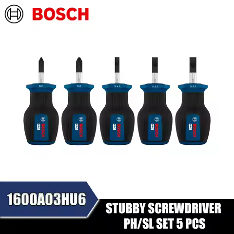 BOSCH 1600A03HU6 PRO Stubby Screwdriver PH/SL 5PCS 1600A03HU7 PRO Stubby Screwdriver PZ/SL 5PCS Hand