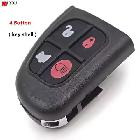 Keyecu Replacement Shell Remote Key Case Fob 4 Button for Jaguar XJ8 S-type X-Type 2002 2003 2004 20