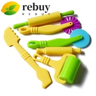 REBUY Playdough Model Tool, Plastic 3D 3D Plasticine Tools, DIY Plasticine Mold Clay Toys Deluxe Set